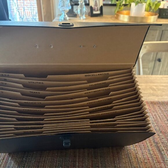 Staples Black Portable Office File Case with Multiple Index for Organization - Picture 2 of 3